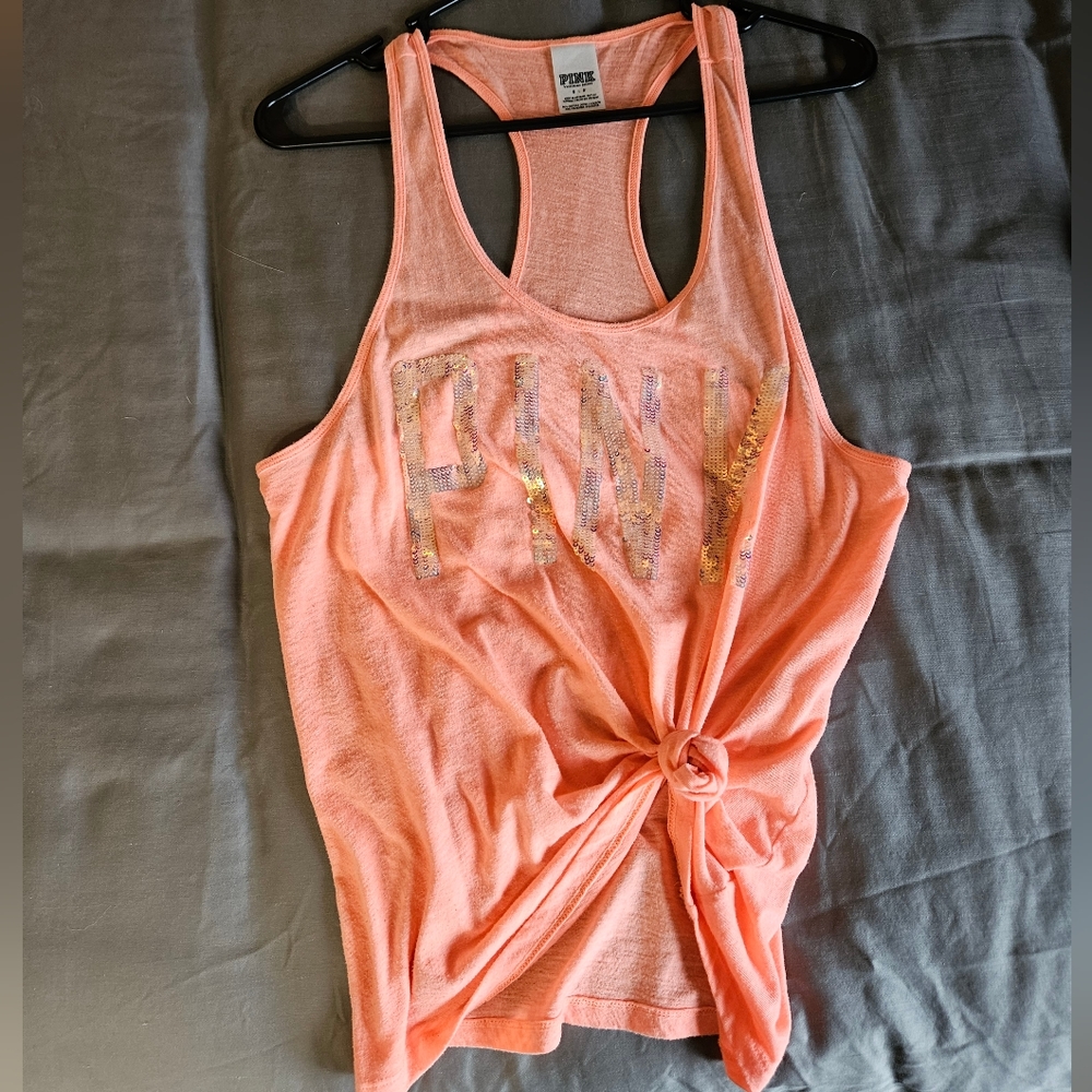 VS Pink Racerback Tank Top - Picture 3 of 5